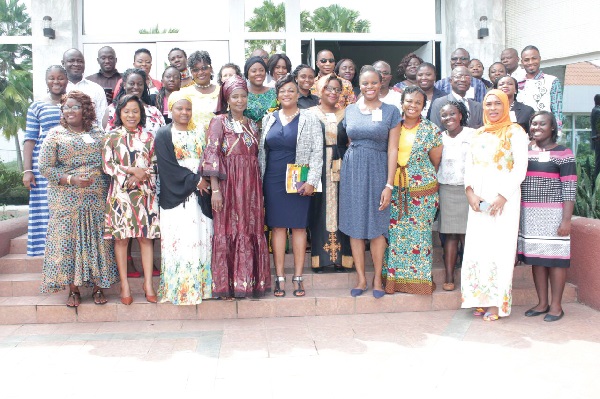 Ms Otiko Djaba (arrowed) with participants in the workshop